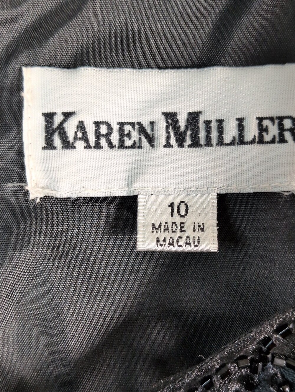 Karen Miller Elegant Black Beaded Evening Dress Size 10 - Picture 8 of 11